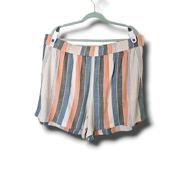 Sonoma Pants - Sonoma Elastic Waist Pull On Vertical Striped Shorts Size 1X EUC